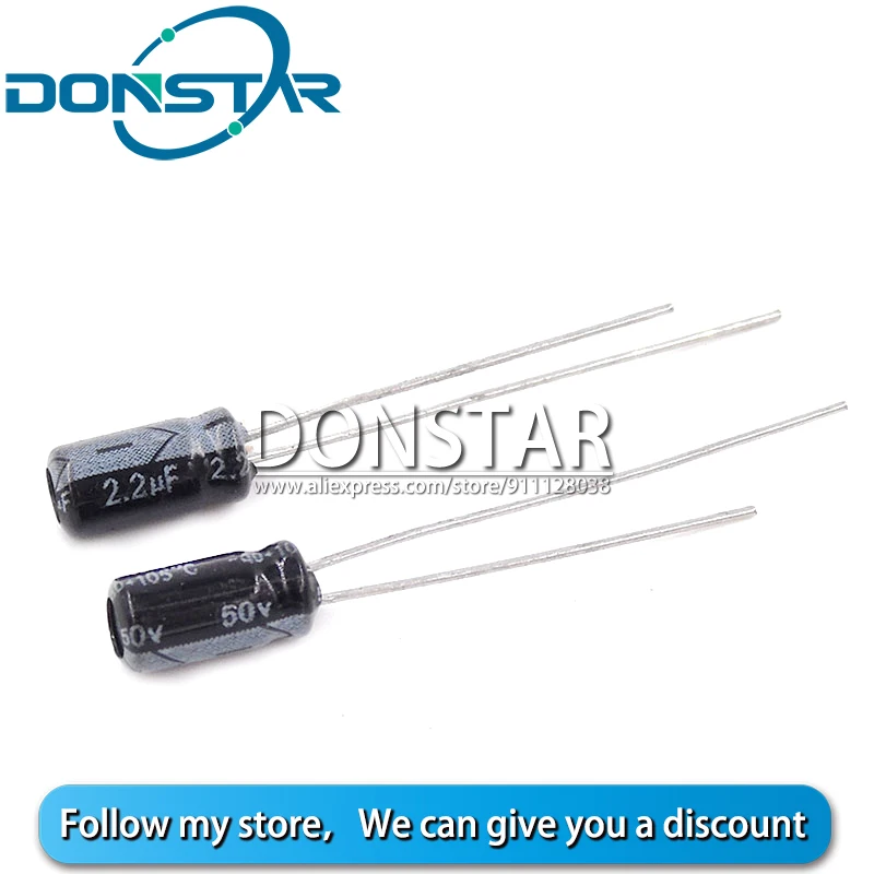 

20PCS 2.2UF 50V Electrolytic Capacitor 50V 2.2UF 4*7MM Aluminium Electrolytic Capacitor