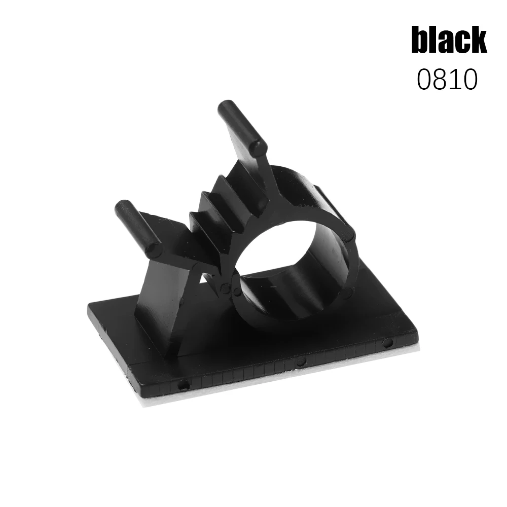 0810 black 10 шт./лот Настольный настенный шнур зажим Кабельные зажимы самоклеющиеся шнур управление держатель проводов Органайзер крепежная муфта линия фиксированный зажим - Цвет: 0810 black