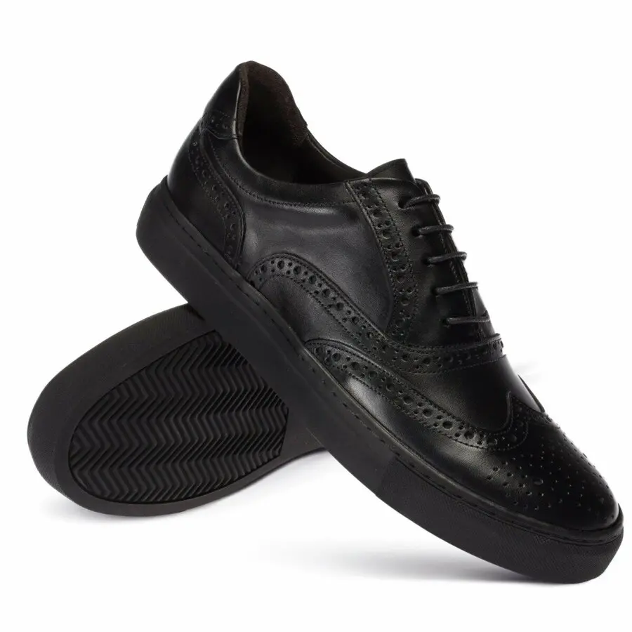 

Sneakers Men Deery, Genuine Leather Black Sneaker Men Shoes