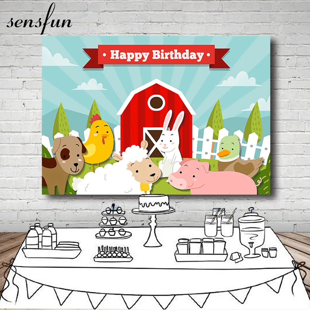 Декорации для фотосъемки на тему фермы Sensfun с изображением красных перил сарая