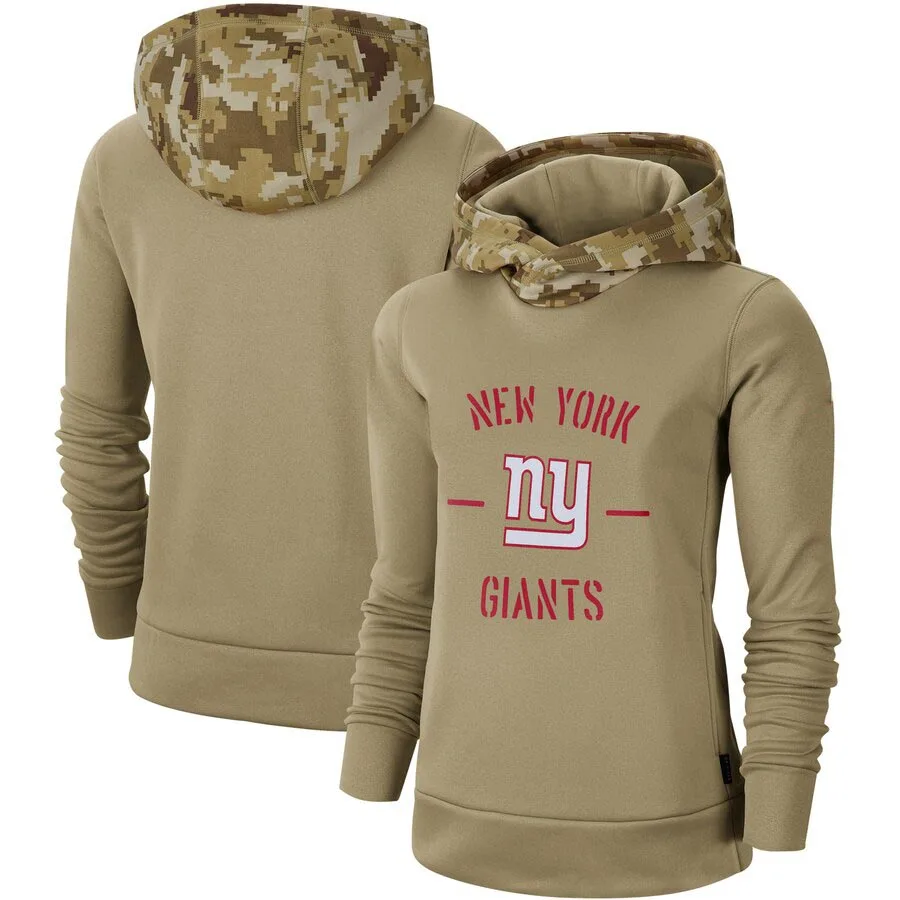 

New York Women's Salute to Service Giants Therma Pullover Hoodie - Khaki