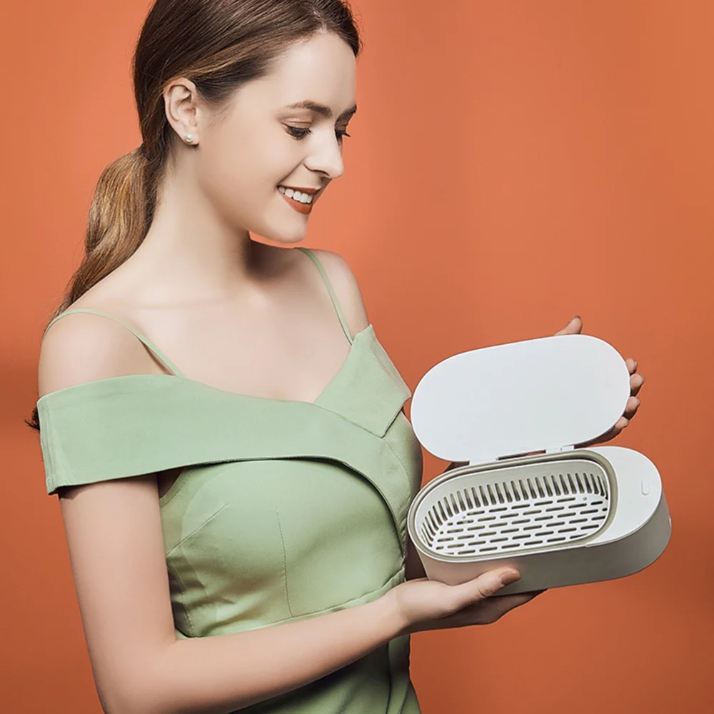 

Tobacco Pipe Cleaner Tableware Jewelries Ultrasonic Cleaner (White, Plug)