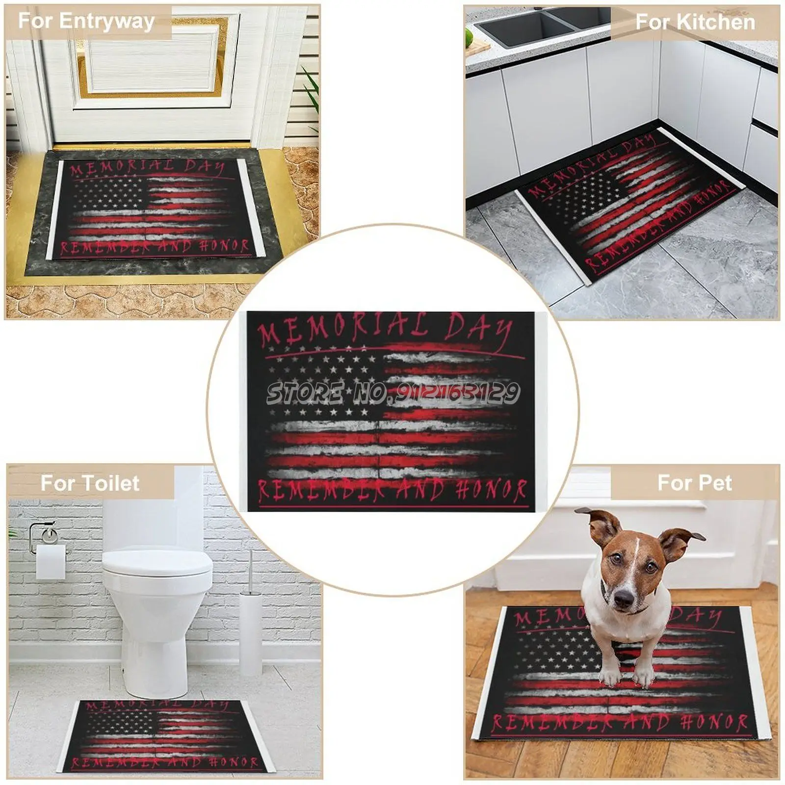 

Memorial Day Doormat Printed Doormat Entrance Mats Carpet Living Room Bedroom Absorbent Door Mat American Day Morial Day Holiday
