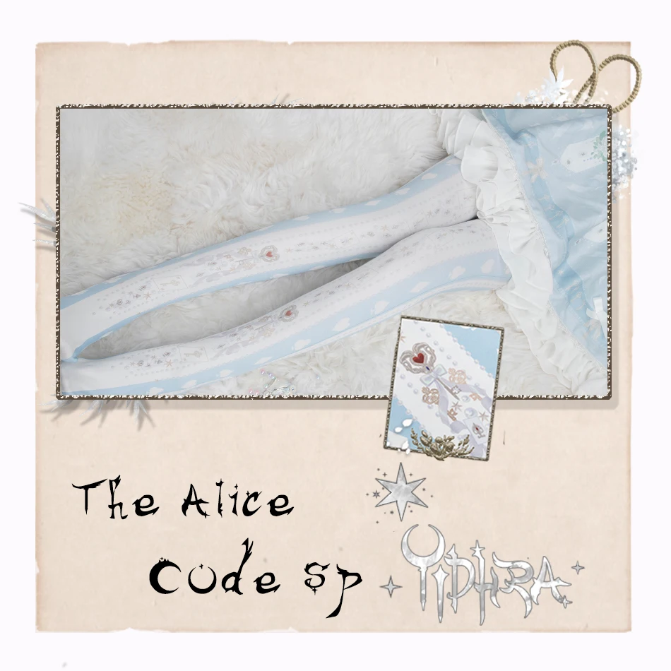 Милые японские колготки в стиле &quotЛолита&quot Чулки с принтом Alice Code для женщин