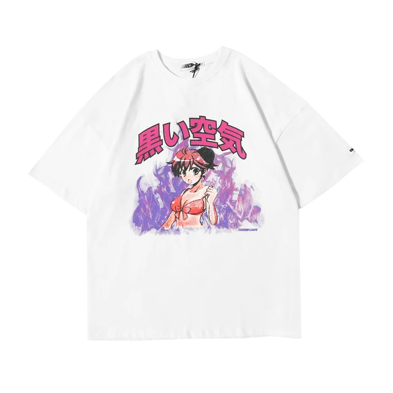 Футболка мужская оверсайз с коротким рукавом уличная одежда в японском стиле из