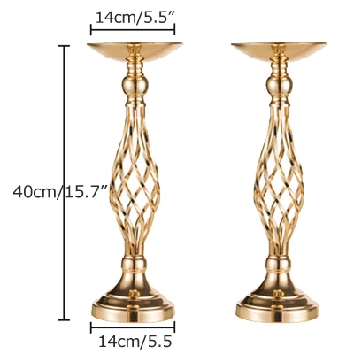 2 x 40cm Gold ERMAKOVA металлическая Цветочная композиция стойка для вазы подсвечник кронштейн канделябр главное украшение Свадебная вечеринка ужин отель украшения - Цвет: 2 x 40cm Gold