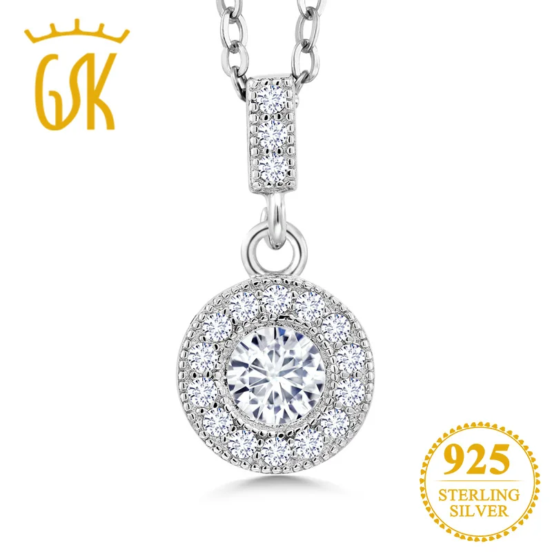 GemStoneKing подвеска из стерлингового серебра 925 пробы Forever Classic круглая созданная