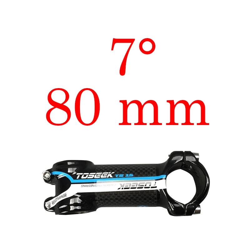 Blue 80mm Toseek велосипед стержень супер светильник 102 г! Угол 7 длина 70 мм-110 мм Высококачественный углеродный алюминиевый стержень красный синий зеленый желтый Глянец - Цвет: Blue 80mm