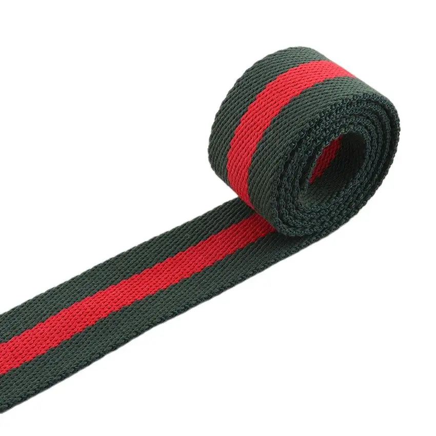 38 мм хлопковый тканый красно-зеленые полосатые Саржевые тяжелые сумки кошельки с