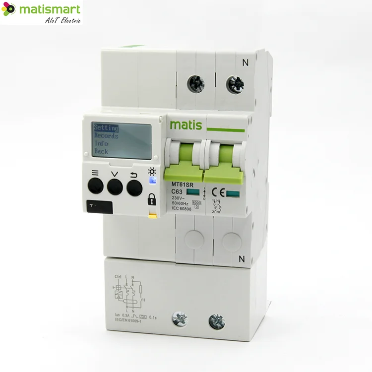 

matismart smart breaker remote control 16a 32a 40a 63a 80a over under voltage leakage protection mcb with rs485 communication