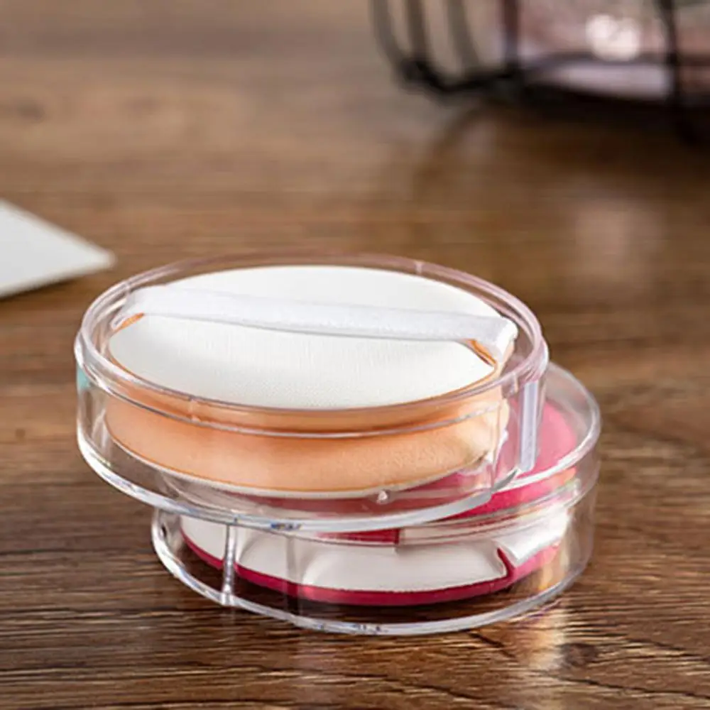 

1Pcs Practical Transparent Square Round Puff Box Makeup Tools Storage box BB Cream Powder Storage Case Makeup Holder Accessories