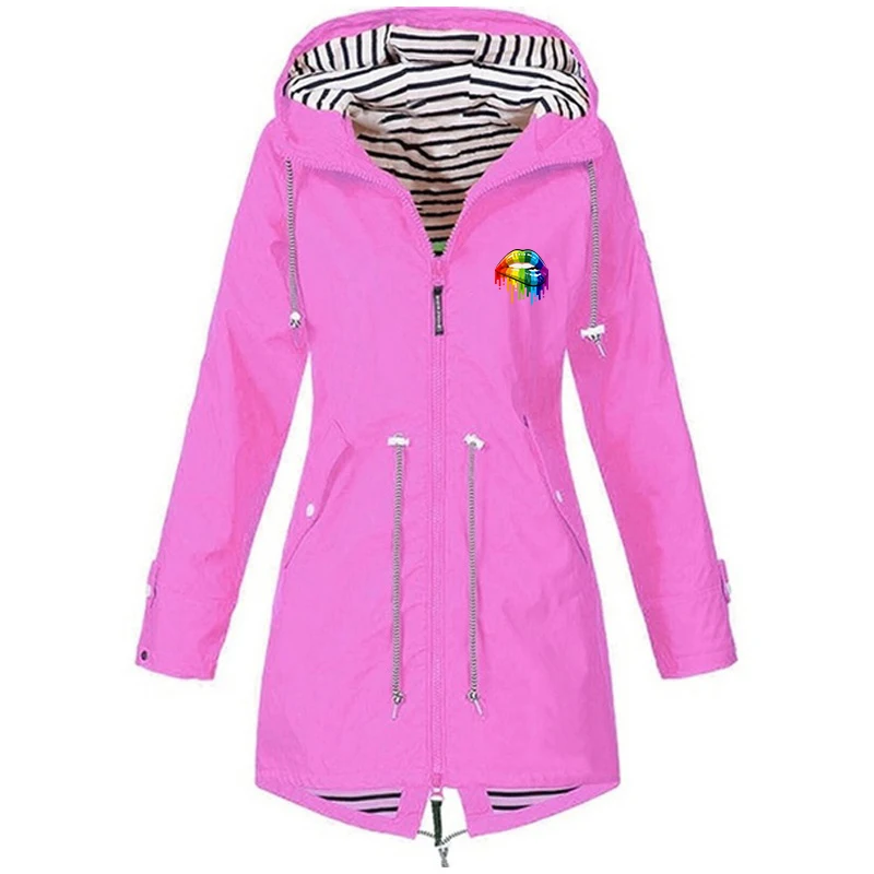 Женская водонепроницаемая ветрозащитная куртка с капюшоном легкий плащ | одежда