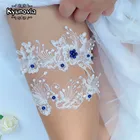 Женская Кружевная подвязка Kyunovia, 2 шт.компл., свадебная Кружевная подвязка, с цветочной вышивкой