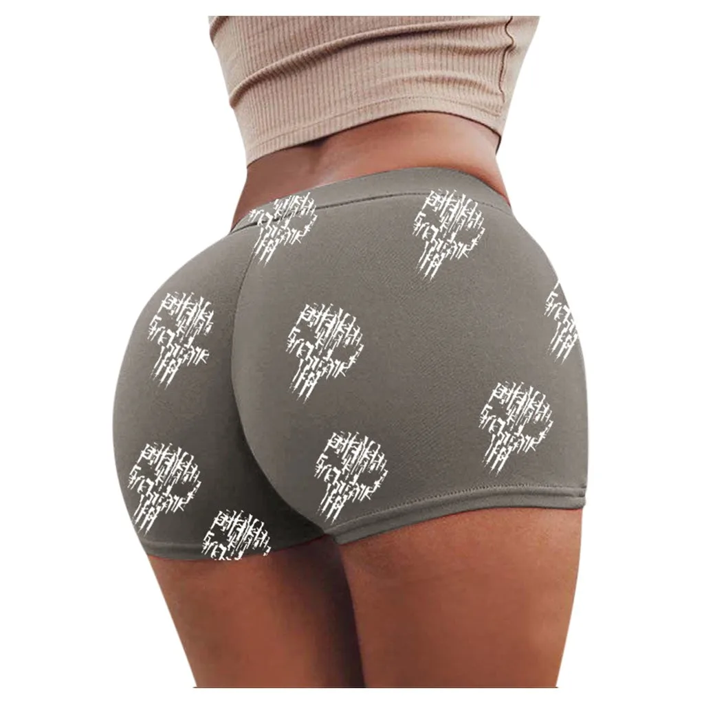 Летние брюки с черепом леггинсы женские принтом Спортивные Фитнес Браслет