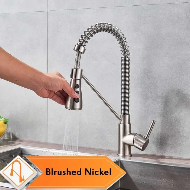 

Rozin Matte Black Kitchen Faucet Deck Mounted Mixer Tap 360 Degree Rotation Stream Sprayer Nozzle Kitchen Sink Hot Cold Taps