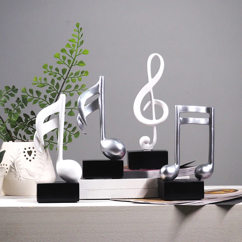 

Modern Creative Musical Notes Figurines Resin Miniatures Figurines Crafts Living Room Piano Rooms Ornaments Home Decoration