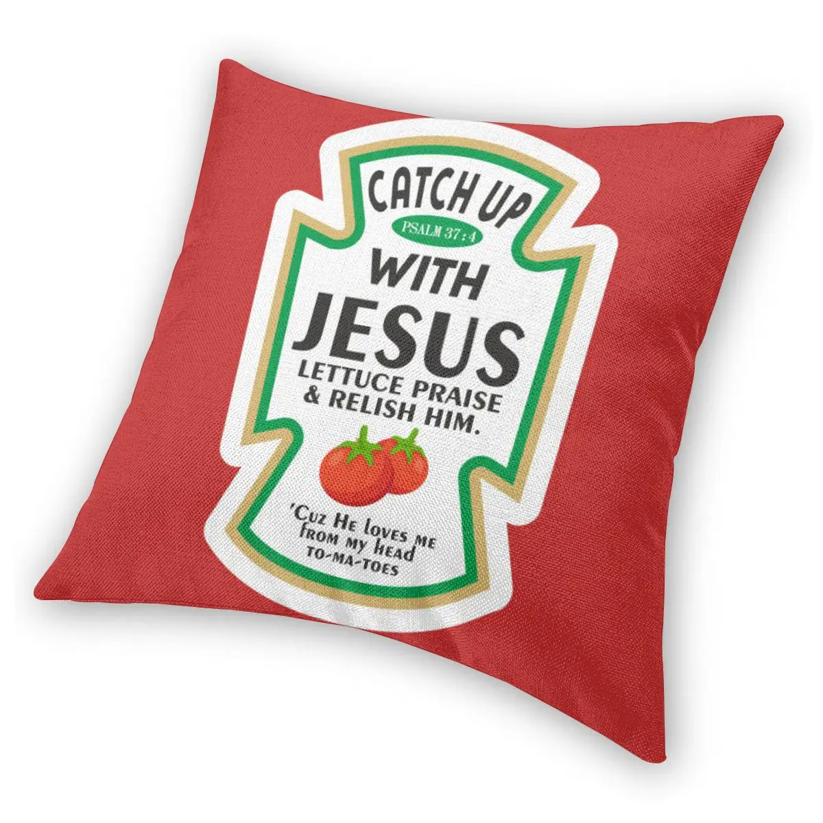 Throw Pillows Case Catch Up With Jesus Ketchup Funny Quote Design Art sofa decorative pillow cushions cover | Дом и сад