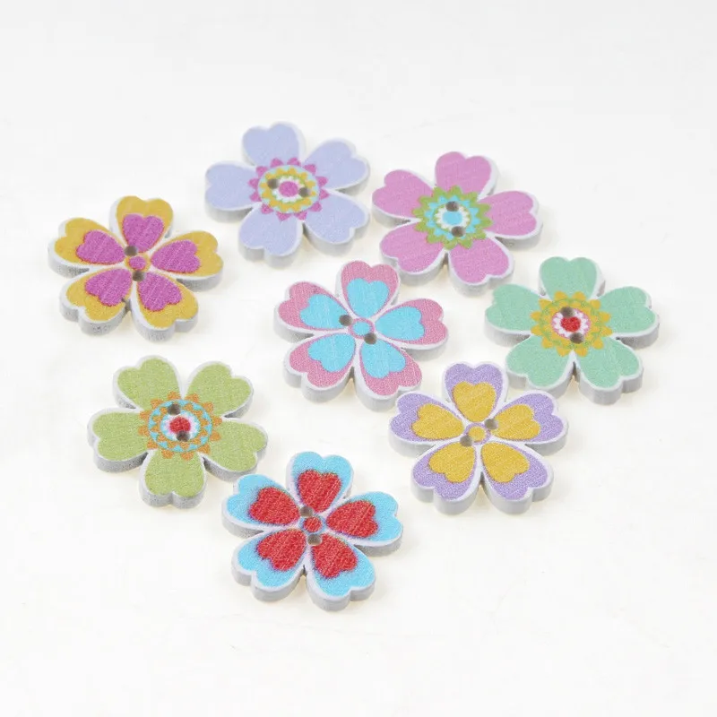 50 шт. деревянные пуговицы в виде цветов 18 мм | Дом и сад