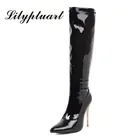 Женские сапоги на очень высоком каблуке, с острым носком, в европейском и американском стиле, большие размеры, Осень-зима 2019