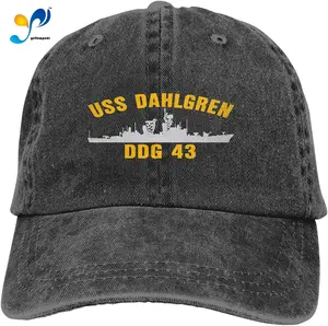 USS Dahlgren DDG 43 Sandwich Cap Denim Hats Baseball Cap Adult Cowboy Hat