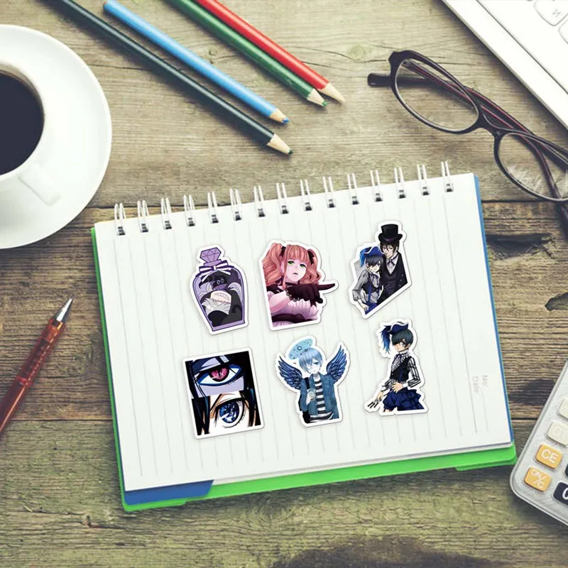 

50 Pcs Waterproof Sticker For Anime Black Butler Kuroshitsuji Stickers Laptop Notebook Luggage Skateboard Stationery Stickers