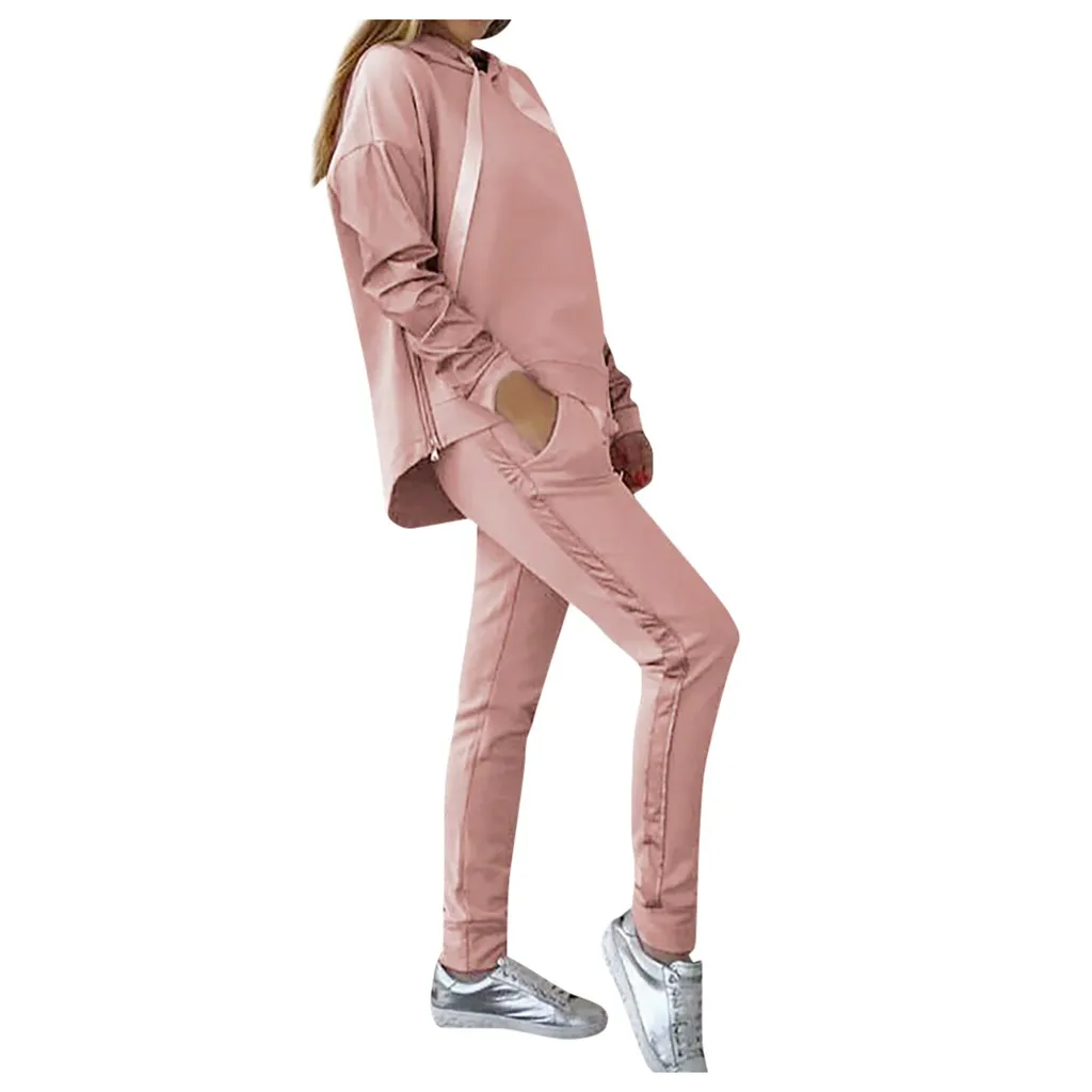 Женские спортивные костюмы спортивный костюм 2 шт./компл. Женский однотонный