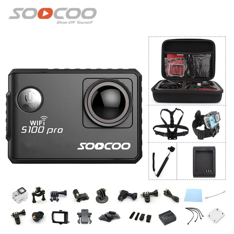 Оригинальная SOOCOO S100Pro WiFi 4K Голосовое управление Full HD 1080P Водонепроницаемая мини