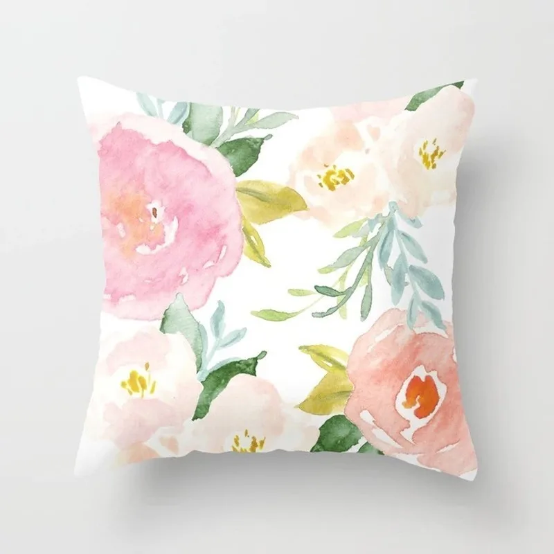 Подушка GY0712 с сельским цветочным узором 1 шт. (без наполнителя) красочная