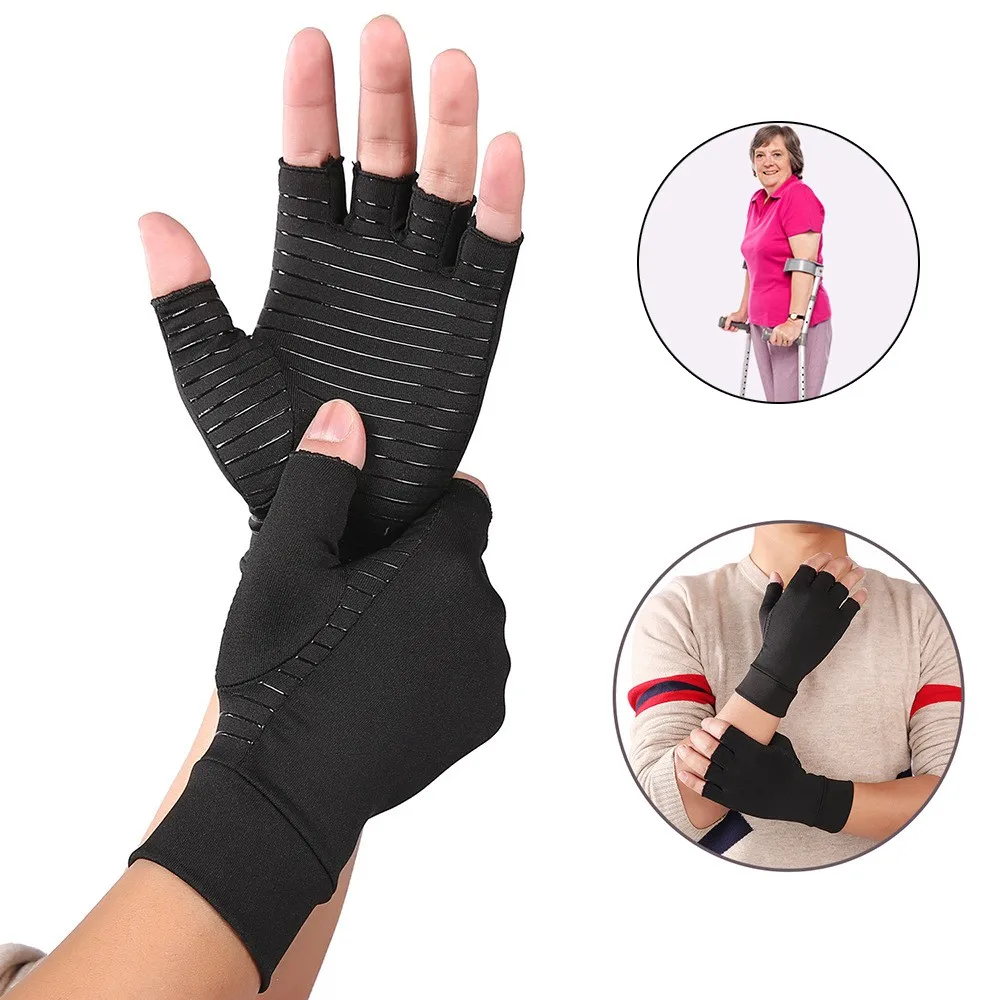 

Gloves Women Compression Gym Gloves Half Finger Elastic Indoor Sports Gloves Rehabilitation Training Arthritis Pressure Gloves