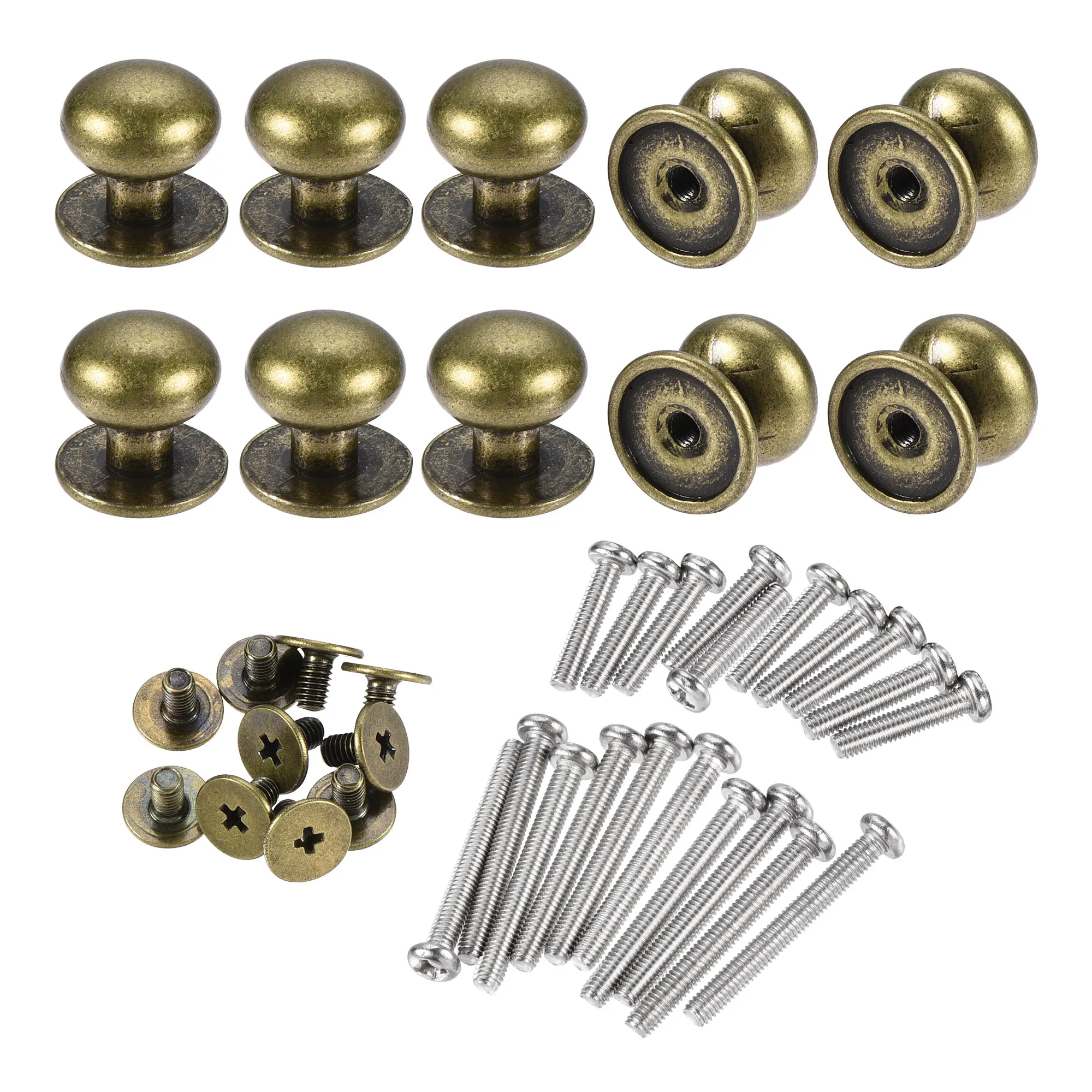

Uxcell 12mm Head Dia. Round Knobs Pull Handle 10pcs Zinc Alloy for Drawer Pulls Gift Box Cabinet Door with Screw Bronze Tone