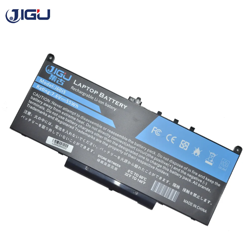

JIGU New Laptop Battery 7.6V 55Wh 0F1KTM J60J5 0MC34Y 451-BBSY 1W2Y2 For DELL For Latitude 12 E7270 For Latitude 14 E7470