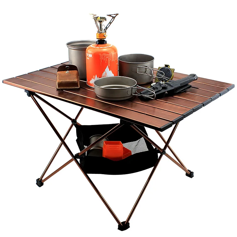 

Lightweight Camping Table & Aluminum Poles Portable Picnic Table Folding Camp Table for BBQ Hiking & Fishing