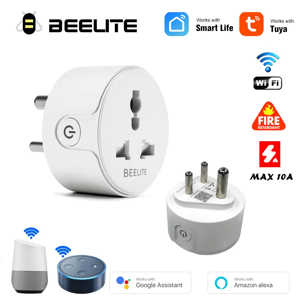 Умная розетка Beelite с таймером и функцией WiFi, 10 А, 16 А