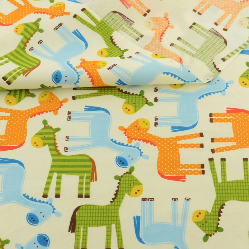 Colored Horse Cotton Fabric Bedding Decoration Teramila Fabrics Clothing Patchwork Home Textile Quilting Sewing Cloth Crafts|fabric bedding|cotton