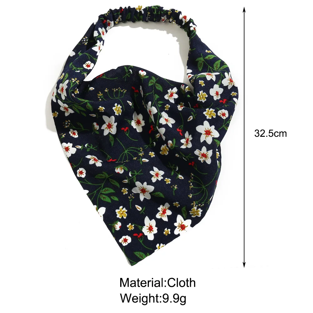 

New Retro Turban Women Girls Bohemian Print Headbands Cross Stretch Big Flower Headscarf HairBands Hair Accessories Girl Gift