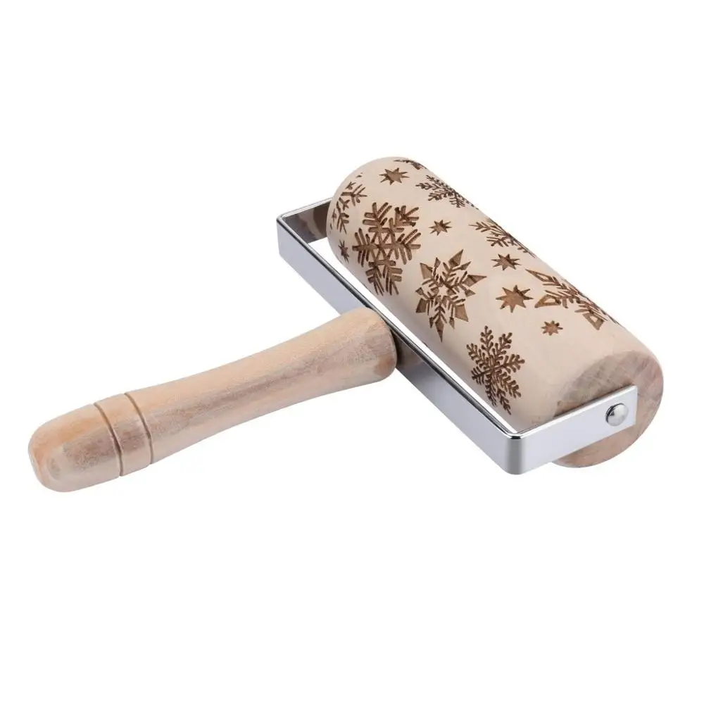Рождественская скалка для тиснения печенье выпечки фондан пирог деревянная