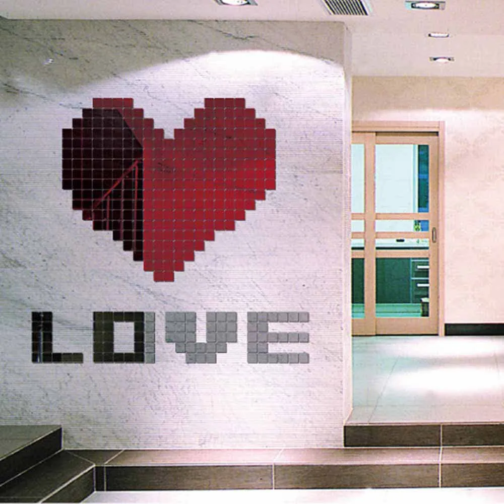 100 шт. Квадратные Зеркальные наклейки самоклеящиеся акриловые креативные