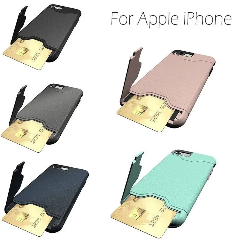 

For iPhone XS MAX XR XS X 8 7 6 6S Plus Case Soft Rubber Hybrid PC Shockproof Card Slot Cover For iPhone 11 Pro Max 6.5 6.1 5.8