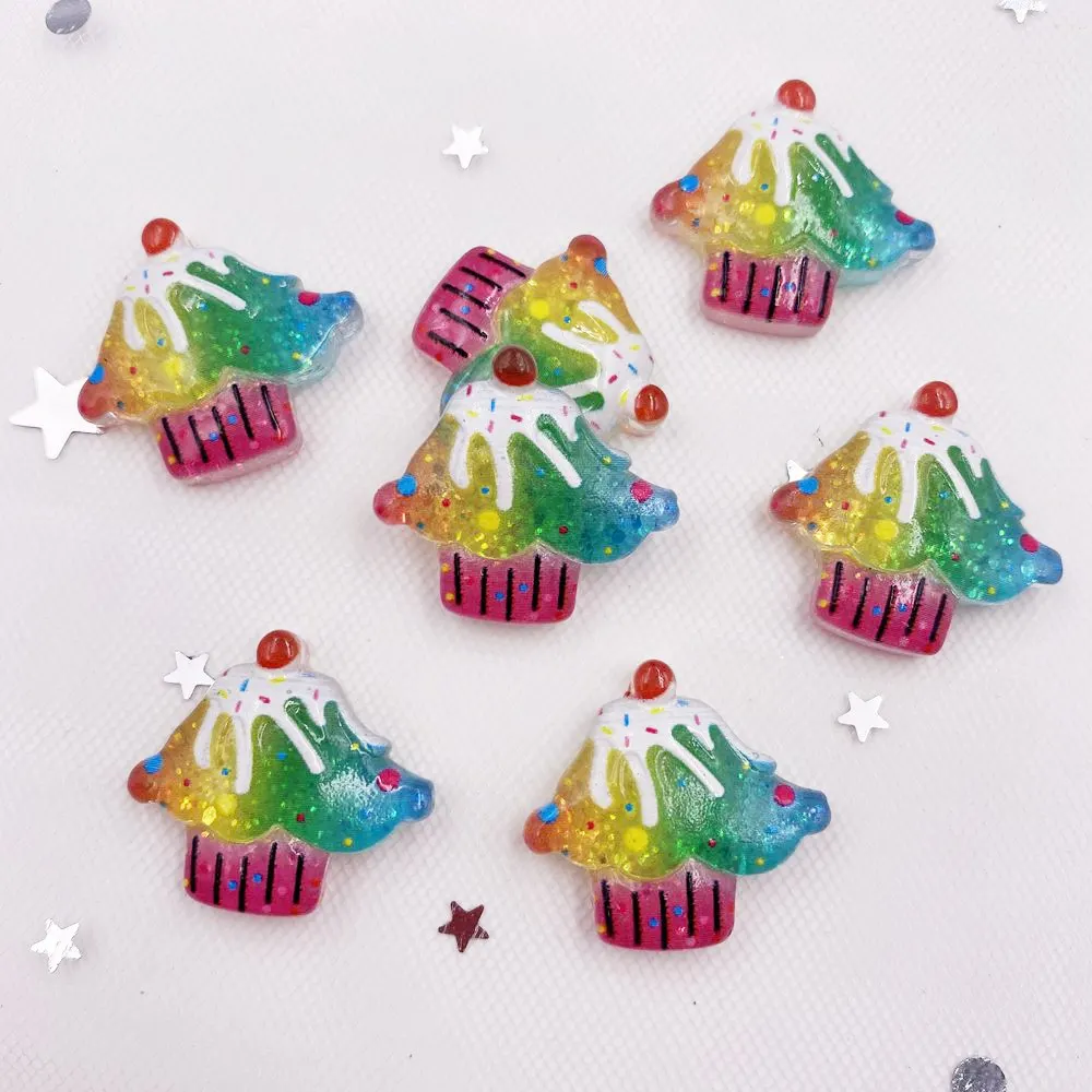 

20PCS Resin Colorful Candy Color Glitter Ice Cream, Popsicle Flatback Stone Crystal Scrapbook Ornaments DIY Craft Supplies SH10