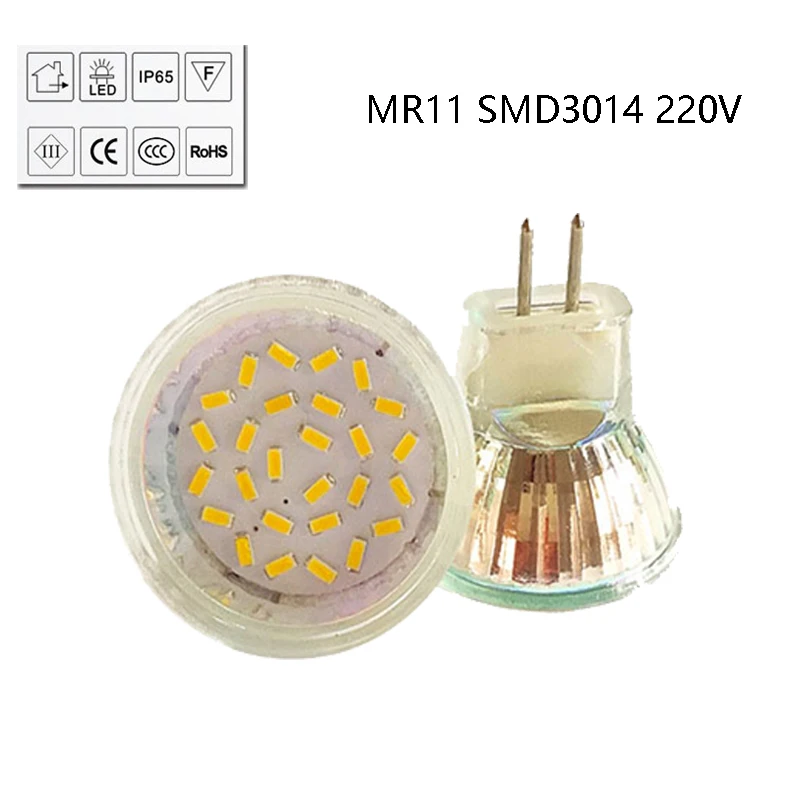 1 шт. MR11 Светодиодный прожектор 3014 SMD стеклянная лампа 220 В 19 светодиодов 28 5 Вт 7