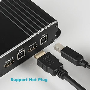 HDMI переключатель 4K, TESmart HDMI 4K@ 60Hz Ultra HD 2x1 HDMI KVM переключатель поддерживает USB 2,0 устройств управления до 2 компьютеров/серверах