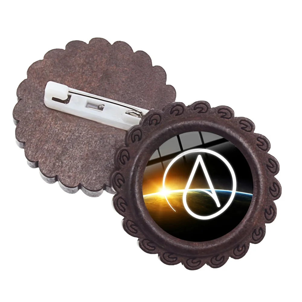 Атеизм движение • круглая брошь на застежке атеист Символ атома материализм