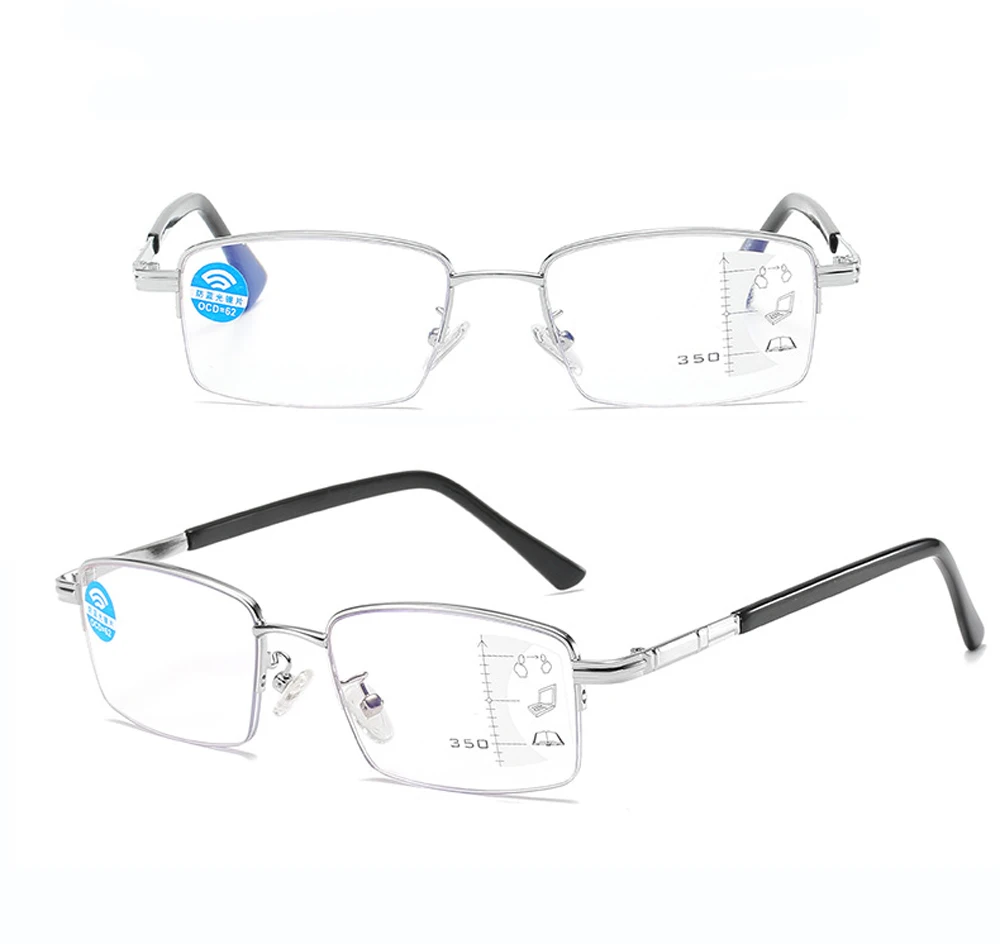 

Ультралегкие очки для чтения для мужчин и женщин, прямоугольные, без оправы, классические, с пружинными петлями, защита от голубого спектра, ...