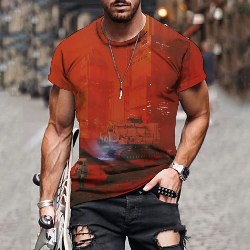 

Tech World Punk Retro Men's 3D Printed T-shirt blusa masculina Trend Casual Street Style Men's Short Sleeve Top XXS-6XL