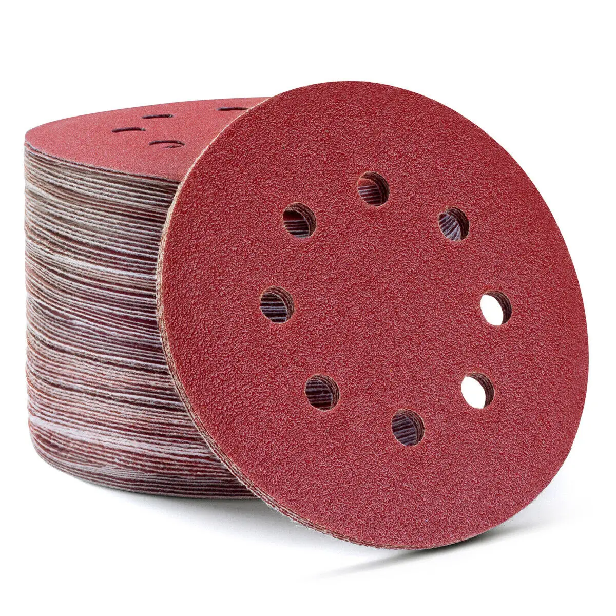 

120PCS 5Inch Sanding Discs Hook and Loop 8 Holes Assorted Grits Sander Sandpaper