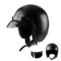 new light good quality carbon fiber motocross helmets vintage retro 34 open face helmet casque motocross free shipping