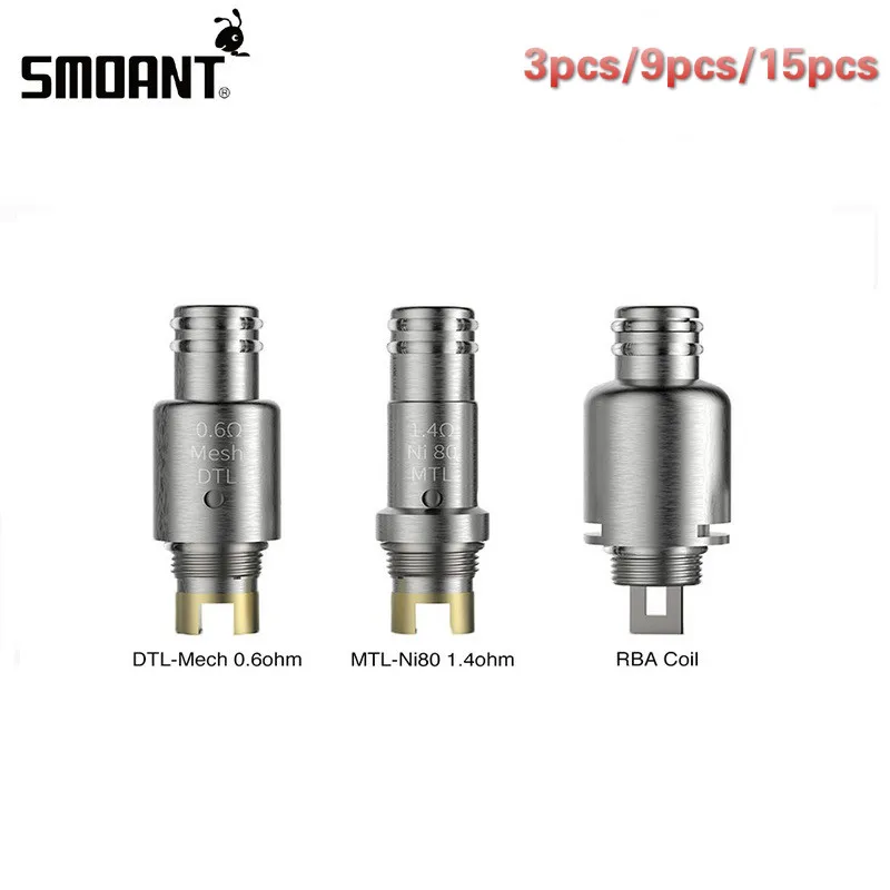 

Сменная катушка Smoant Pasito DTL Mesh, 0,6ом MTL, 1, 4 Ом, RBA, одна катушка для набора вейпа Smoant Pasito