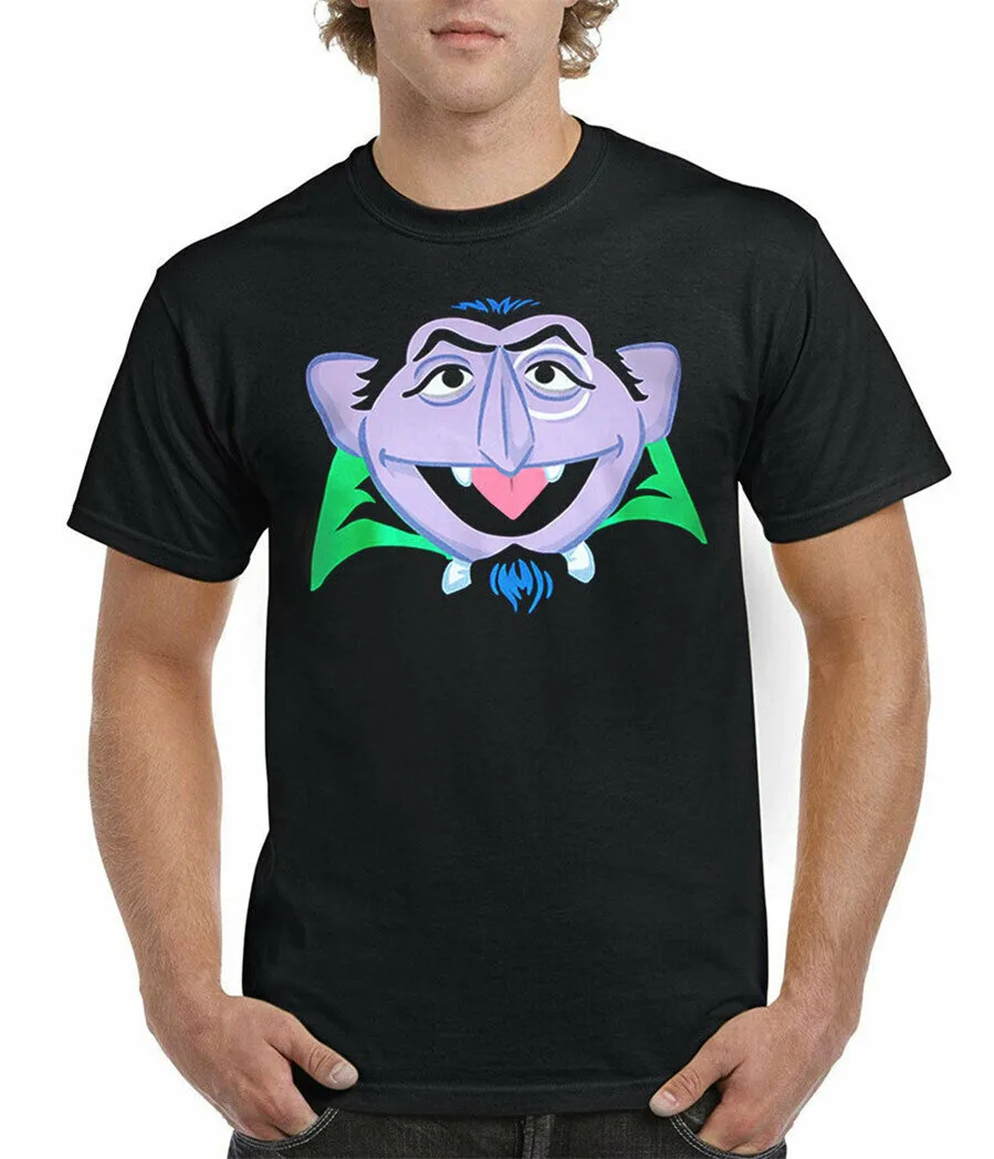 Улица Сезам граф фон лицо взрослая футболка Ретро с круглым вырезом