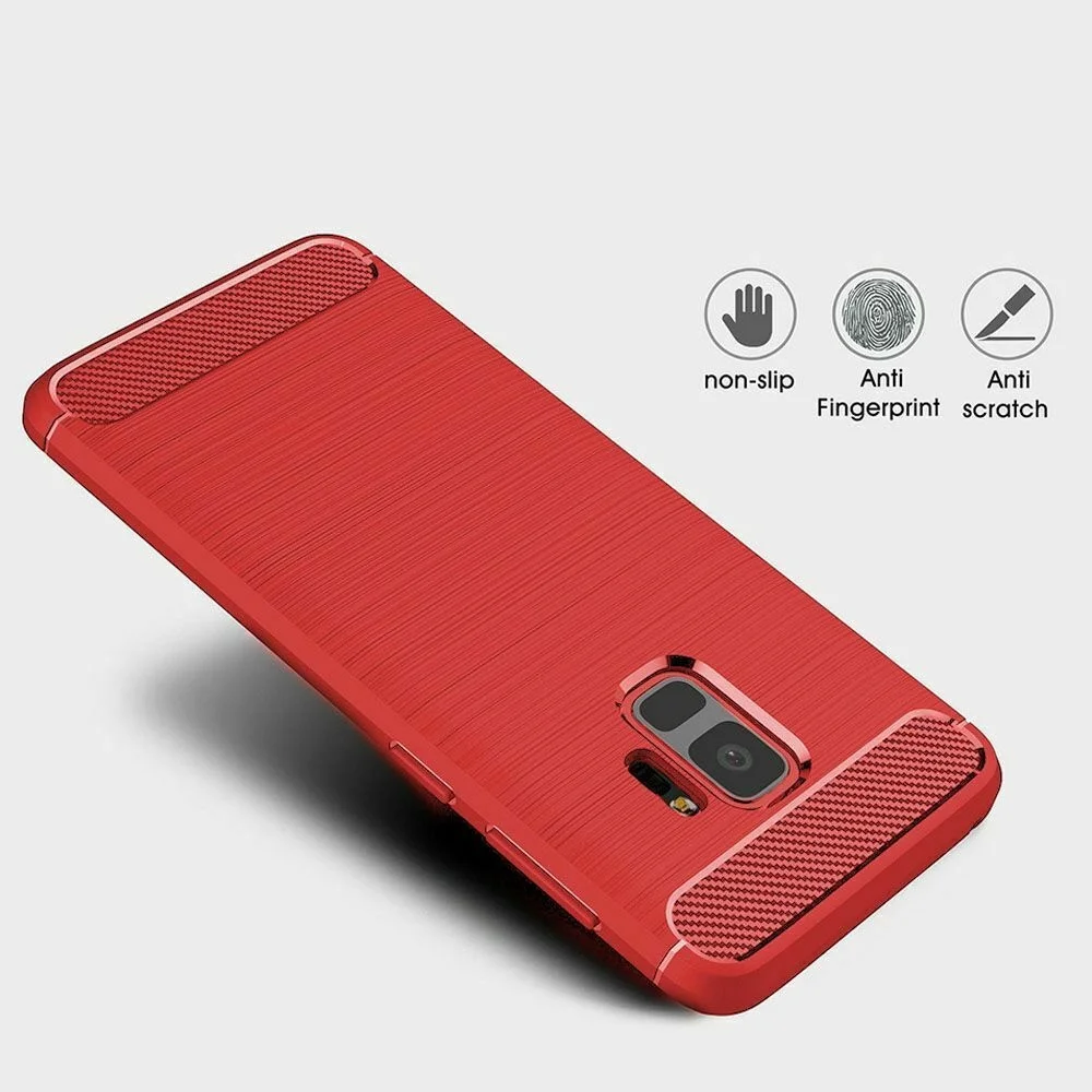 

FOR SAMSUNG GALAXY S9 S8 S10 A10 A20e A40 A50 COQUE HOUSSE ETUI EFFET CARBONE NOIR Hot Sale The new listing