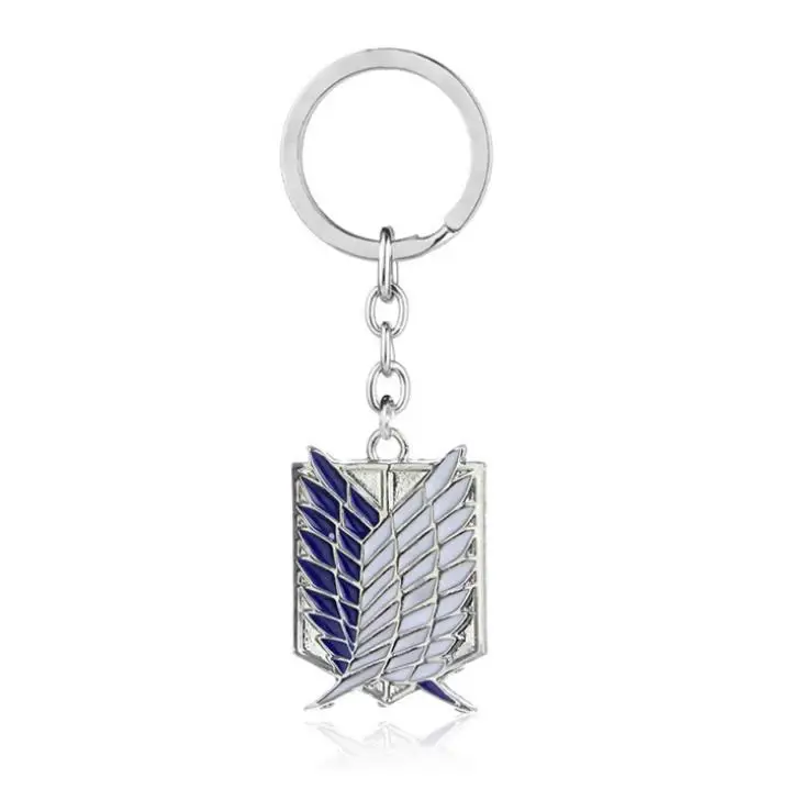 1pc New Anime Attack on Titan Silver Color Drip Keychains Giant Legion Flag Cosplay Key Ring Car Holder Figure Toys Gift | Игрушки и